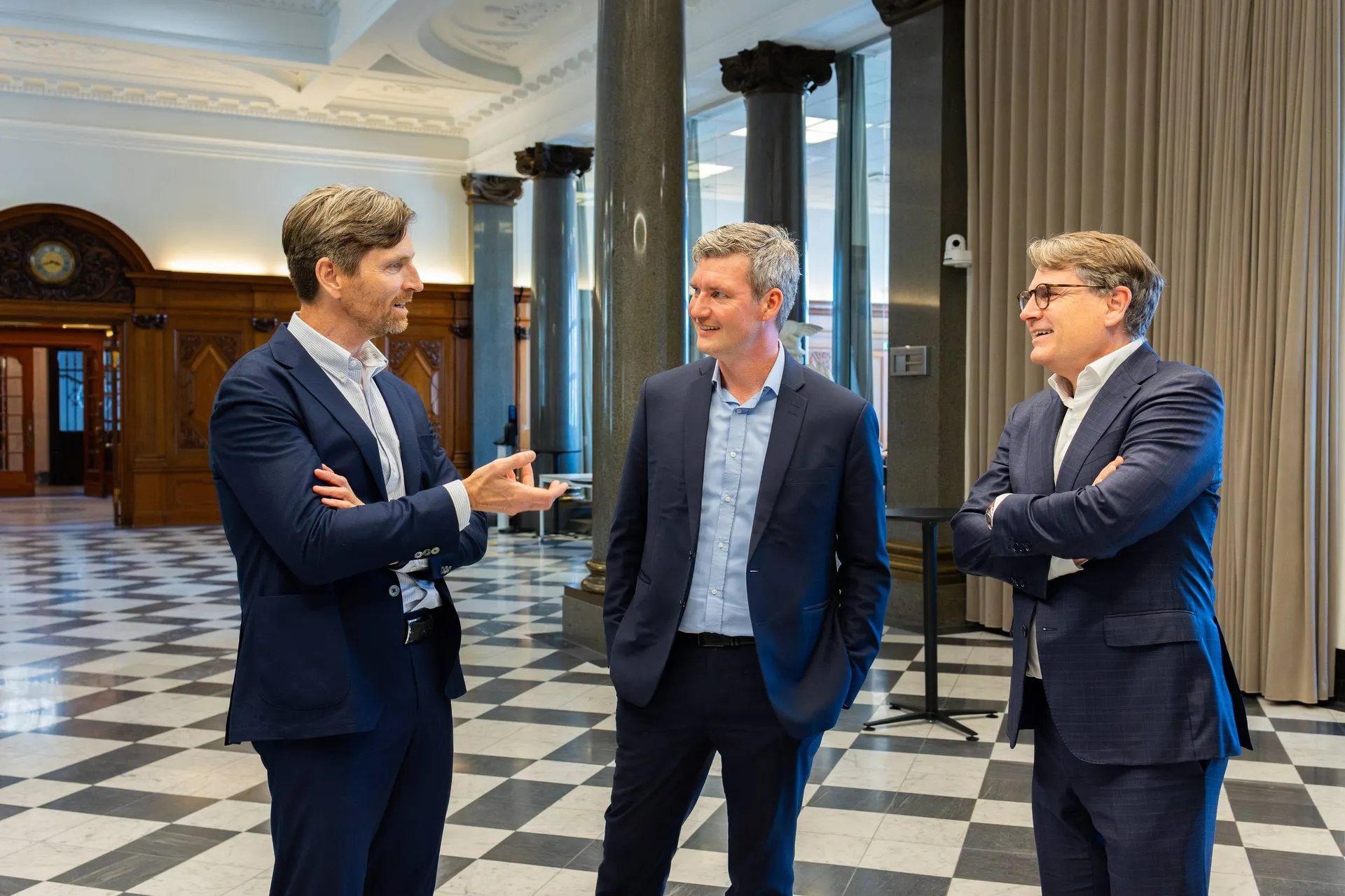 Ole Krogh fra PFA Pension, forbundsformand Mads Samsing fra HK og adm. direkt&oslash;r Brian Mikkelsen fra Dansk Erhverv