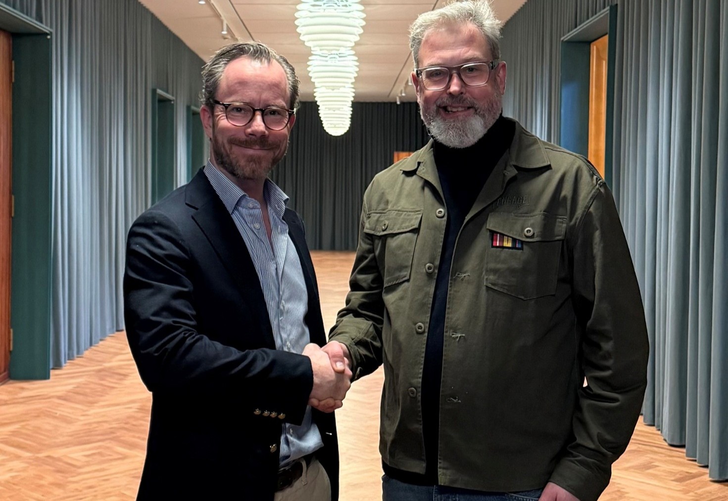 &nbsp;Jakob Ellemann-Jensen, vicedirekt&oslash;r i Dansk Erhverv og formand i Veteranfonden, Jeppe Michael Jensen 